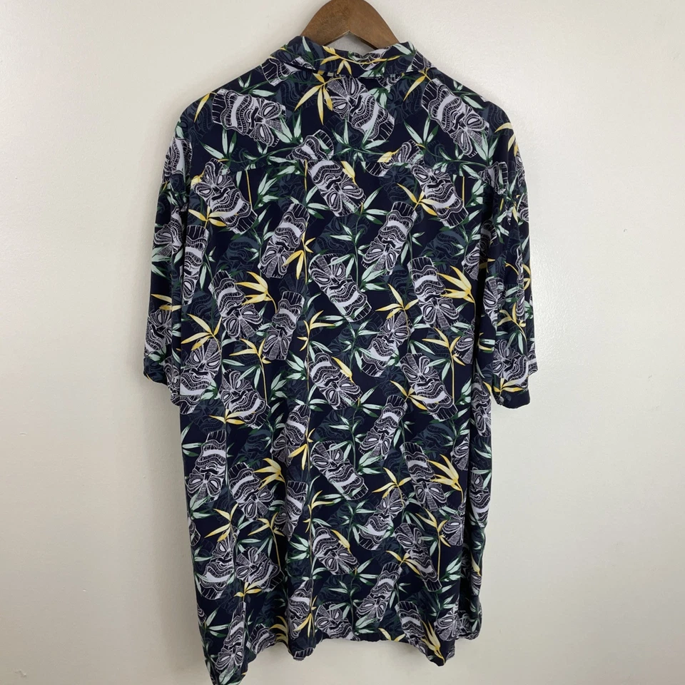 Croft & Barrow Rayon Shirt Mens 3XLT Tall XXXL Multicolor Totem Pole Short SLV - Image 2 of 4