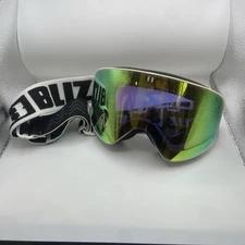 Bliz Rave Skiing Snowboarding Goggles Matte White Frame Green Mirror Lens