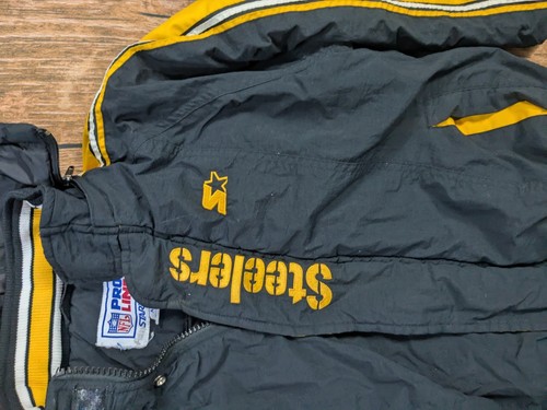 Vintage Starter Pro-Line Pittsburgh Steelers NFL Youth Puffer Coat Medium READ - Picture 3 of 16