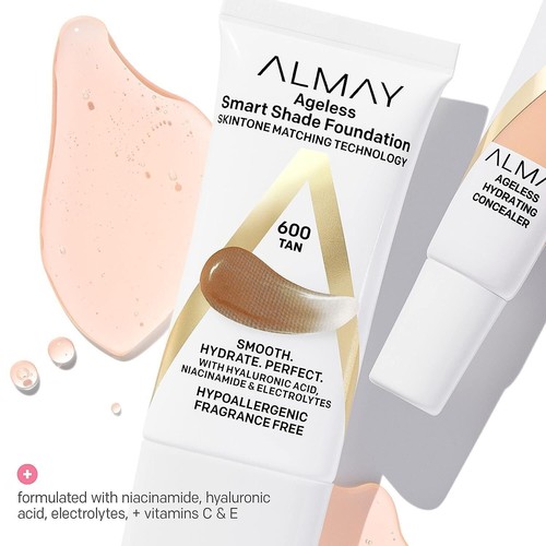 Almay Anti-Aging Foundation, Smart Shade Face Makeup with Hyaluronic Acid,... - Picture 3 of 9