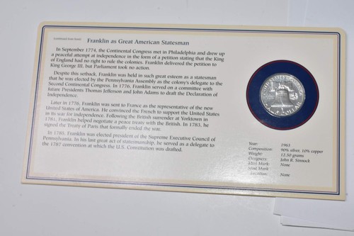 Lot of 10 Proof Quality Silver Half Dollars 90% silver (7) Kennedy (3) Franklin - Picture 17 of 21