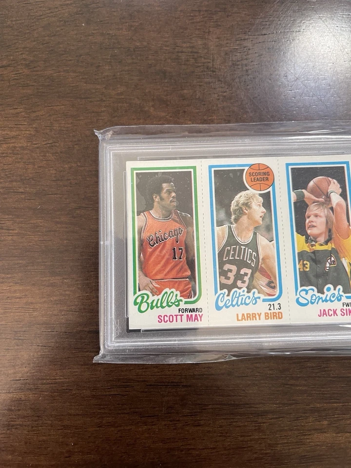 1980 Topps Scoring Leader Larry Bird Rookie Card PSA 8 Scott May Jack Sikma RC - Image 3 of 4