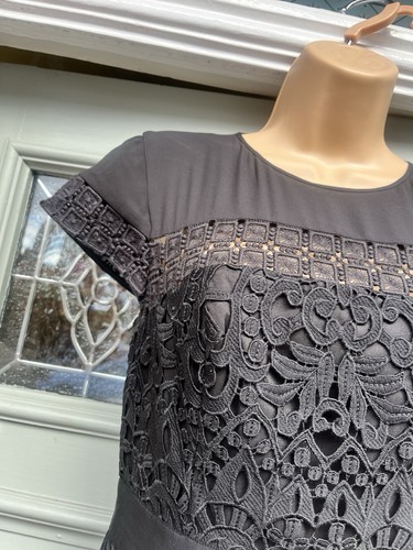 Ted Baker Jamison Black Lace Full Skirted Mini Dress Size 1 UK 8 B72/0303 - Picture 3 of 12