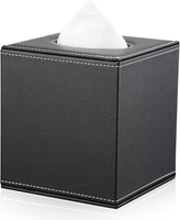 Kingfom Quadratisch Taschentuchbox, PU Leder KosmetiktüCher Box TüCherbox | Tiss