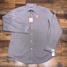 Van Heusen Traveler Shirt Mens Medium 15-15.5 Performance Stretch Button Up New