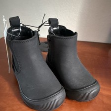 Cat Jack Chelsea Bootie Unisex Kids US 5 Black Faux Leather Zip Ankle