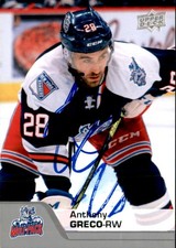 Anthony Greco Signed Auto 2020-21 Upper Deck AHL card Hartford Wolfpack