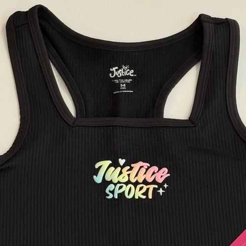 Justice Blue Lace Up & Black Knit Ribbed Tank Tops Lot of 2 Girls Medium 10 NEW - Picture 14 of 20