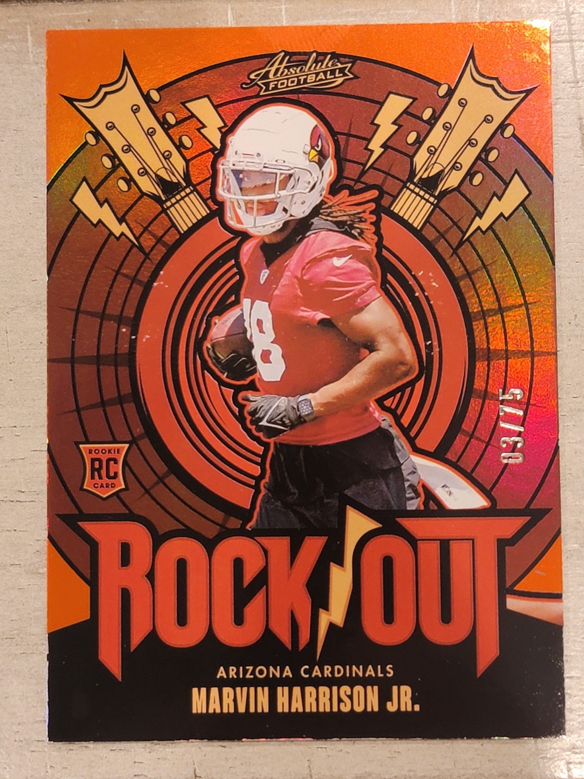 Marvin Harrison Jr. Panini Absolute Rock Out #ROMHJ Orange Spectrum