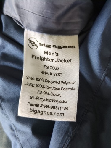 NUEVO CON ETIQUETAS Chaqueta con Capucha Big Agnes Freighter Azul Base Camp Mediana Cremallera a Presión - Imagen 15 de 18