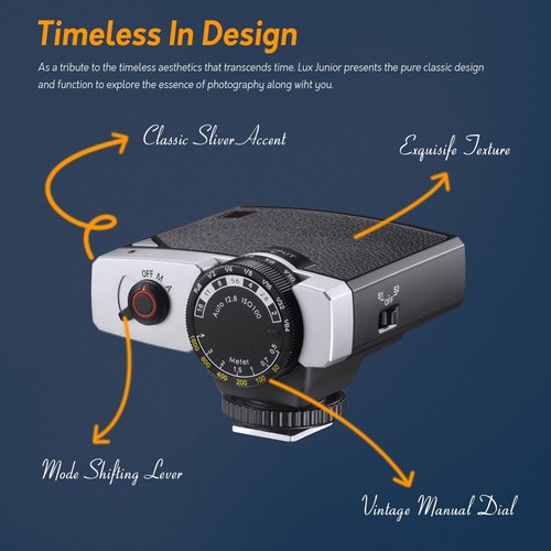 Flash para cámara retro Lux Junior, GN12 con 7 niveles de potencia de flash, CCT 6000K±200K... - Imagen 4 de 9