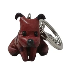 Handcrafted  Dog Keychain Purse Bag Charm Lobster Clasp & Ring #J4-B