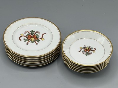 Set Of 12 Fitz & Floyd ''St. Nicolas'' Six 6 5/8 '' Bread Plate / Six 5 3/8'' saucer