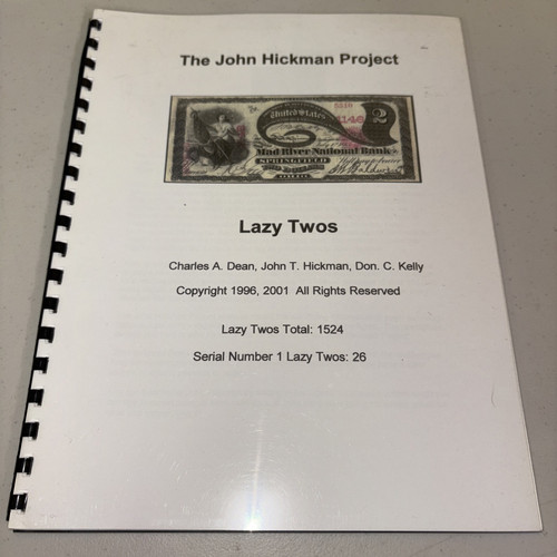 2001 The John Hickman Project Lazy Twos Currency Bills Data Spiral Bound - Picture 1 of 8