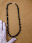 (v301-c) 22" long faceted 8 + 10mm black Onyx gemstone beaded Necklace Jewelry