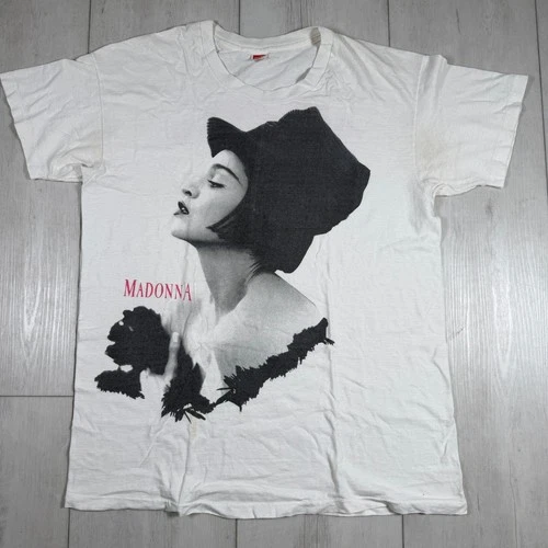 Madonna Vintage Blond Ambition Tour Shirt Rare White 1990s vintage concert t-shirt, vintage, single stitch, B+ condition