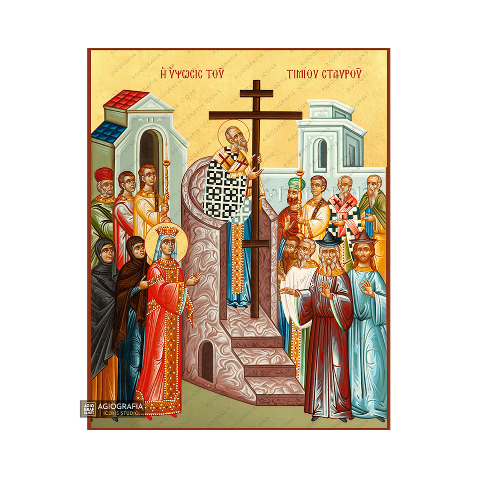 NKlaus Arcangelo Gabriele e Michele, icona cristiana in legno 16x12,5cm fatta a mano 37039