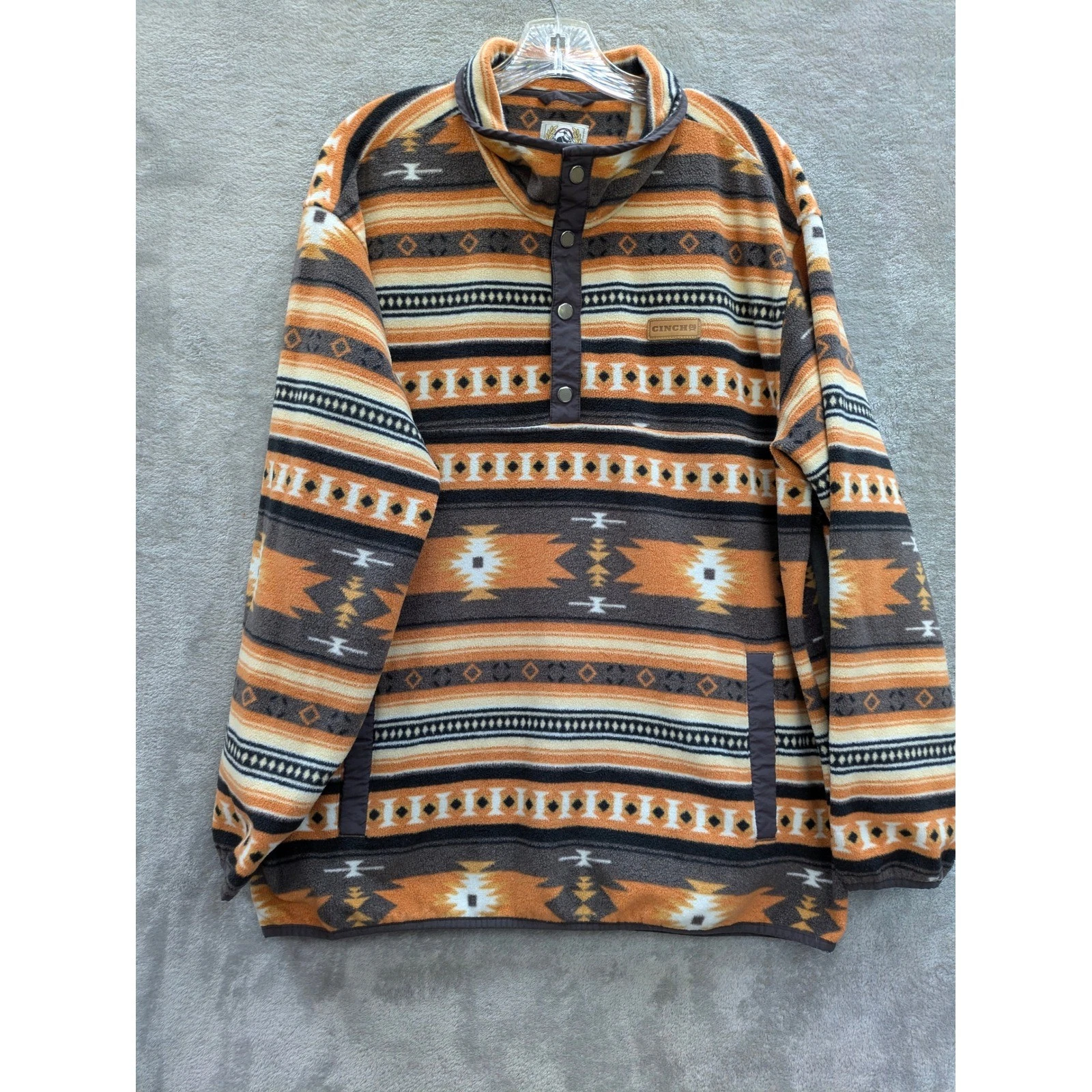 Cinch Aztec Fleece Pullover Mens XL Quarter Snap Jacket Southwestern