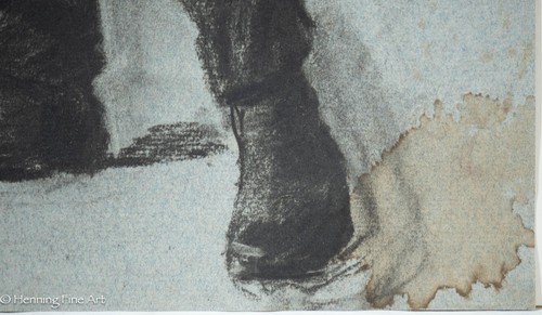 Hermoso retrato masculino antiguo firmado Van Ingen carbón, firmado y bien! - Imagen 8 de 10