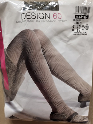 Hudson Design 60 blickdichte Damenstrumpfhose mit graphischem Zopfmuster 44-46