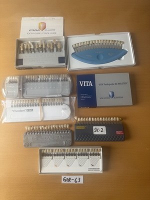 7 x Dental Farbskala, Lumin Vacuum, 3 D Master, Chromaskop usw wie abgebildet