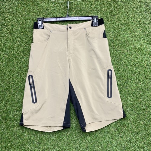 Zoic Ether Cycling Shorts Mens Large Stretch Biking Sports Athletic Beige 30x10