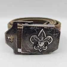 Boy Scouts of America BSA Web Belt M/L Army Green w/ Metal Buckle 64042 - Wear