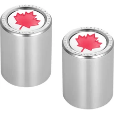 FIGURATI DESIGNS RED MAPLE LEAF DOCKING COVERS SILVER 27X32MM FD03-27.2/32-SS