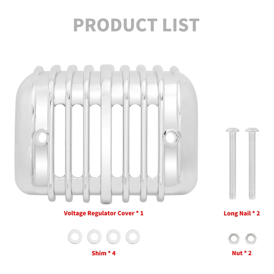 Kit de cubierta de carenado regulador de voltaje cromado para Harley 01-17 Softail Cross Bones Foto 2 de 4