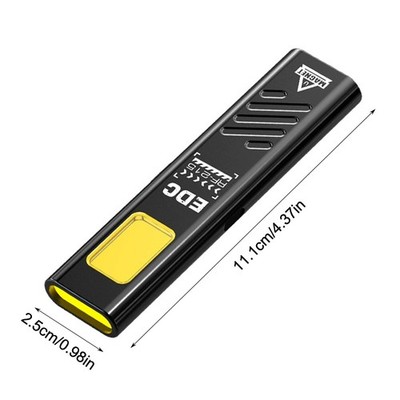LED Keychain Flashlight Rechargeable 550LM Portable Mini Torch Pocket Lantern ON