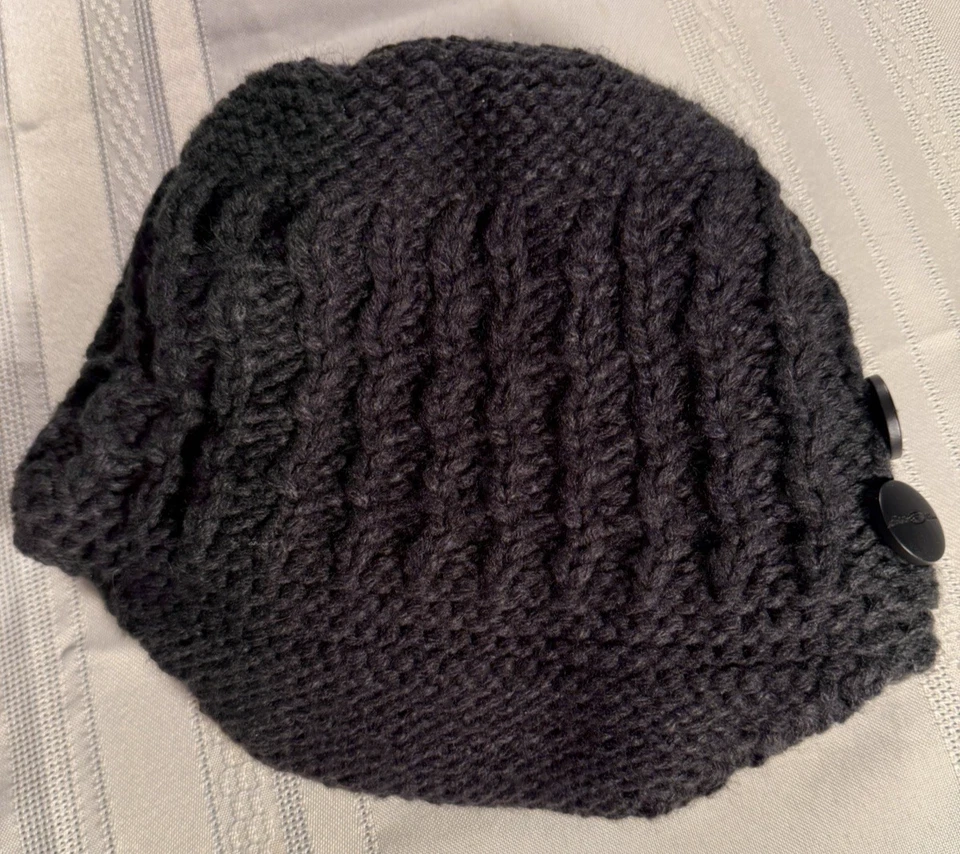 EDDIE BAUER Gorro Gris Tejido Lana con Billete y Botones Unisex Gris Talla Única Foto 2 de 4
