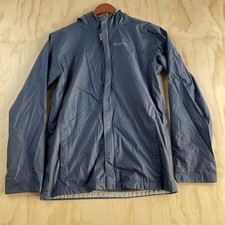 Columbia Jacket Youth XL Blue Hooded Full Zip Windbreaker Lightweight Nylon