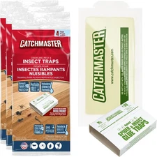 Catchmaster Crawling Pest & Insect Glue Traps 12-Count (3 Packs of 4), Insect Tr