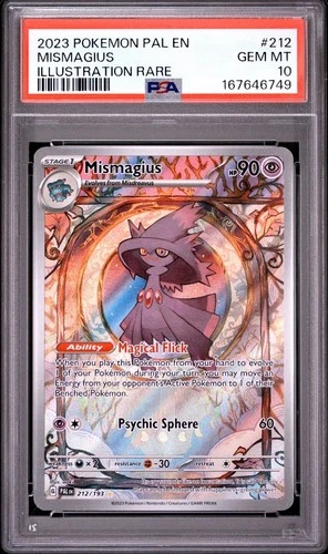 MISMAGIUS #212 PSA 10 ✅ 2023 POKEMON PALDEA EVOLVED ILLUSTRATION RARE