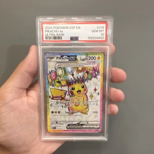 Pokémon Pikachu ex 219/191 Surging Sparks Ultra Rare PSA 10 English