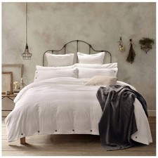 Duvet Cover King, Washed Cotton Duvet Cover Set - 3 Piece King, Off-White 
