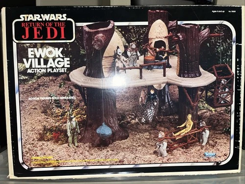 Vintage 1983 Return of the Jedi Ewok Village Playset Kenner Complete w/Box