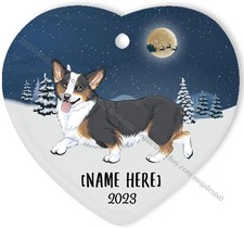Tri-Color Pembroke Welsh Corgi Dog Ornaments for Christmas Tree Personalized