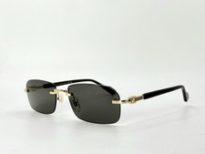 New Authentic Gucci GG1221S 001 Sunglasses Black And Gold With Gray Lenses