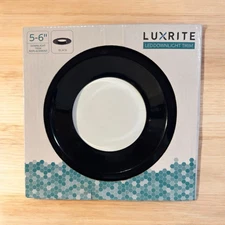 Luxrite 5”-6" TRIM REPLACEMENT BLACK FINISH LED/DL5-6/5CCT/RD/TRIM/BK New