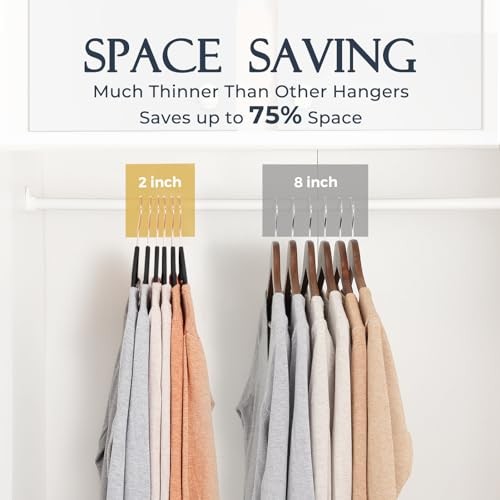 Velvet Hangers Premium Non-Slip Felt Hangers, Sturdy Clothes 30 Pack Black - Picture 5 of 8