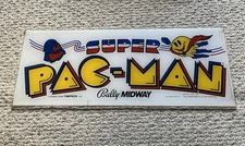 Original Super Pac-Man Arcade Marquee – Vintage Midway Namco 1982 Artwork
