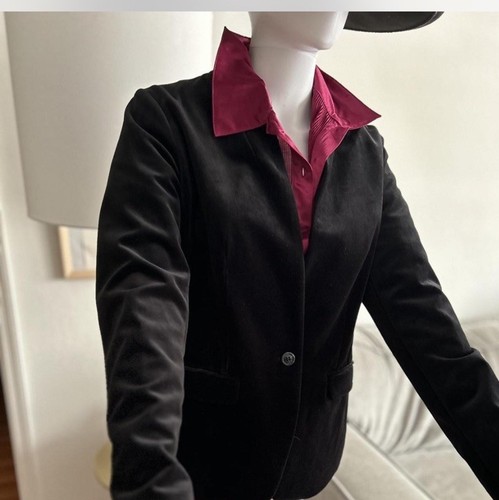 Maison jules Black Velvet Boho Retro Witchy Glam Goth Vampire Grunge Blazer S - Picture 4 of 8