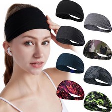 Workout Headbands Yoga Sports Sweatbands Elastic Moisture Headband for Men Women