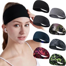 Workout Headbands Yoga Sports Sweatbands Elastic Moisture Headband for Men Women