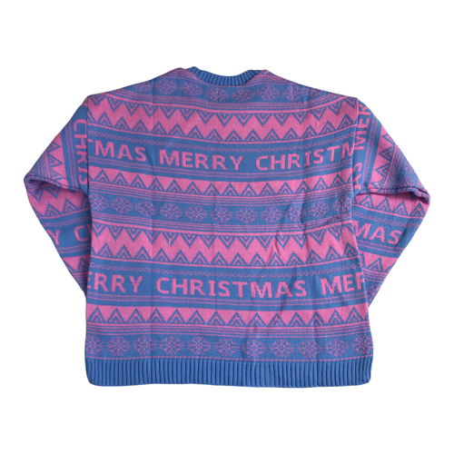 Asos Maternity Christmas Jumper Sweater Blue Sz 10 Fairisle Long Sleeve Pullover - Picture 2 of 7