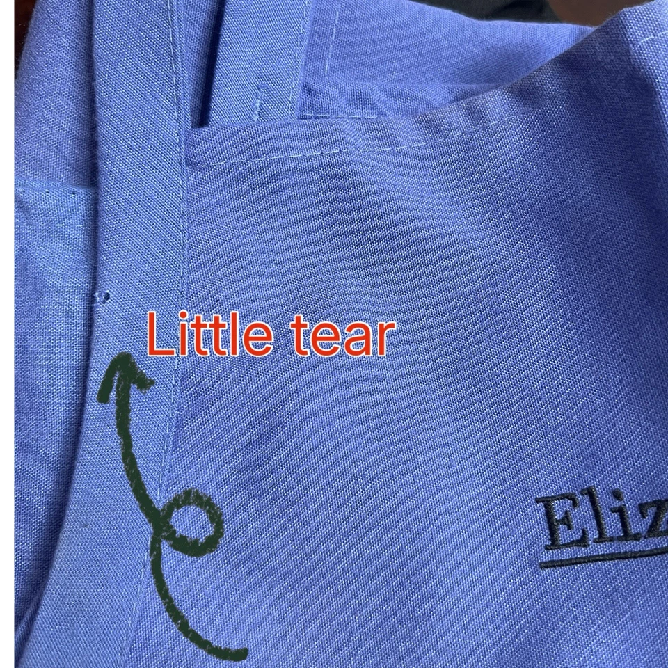 Lot/2 ELIZABETH ARDEN Jacket & Apron SMALL Uniform Top Pockets Cosmetics Counter - Image 4 of 4