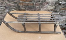 CHARMING ANTIQUE WOOD SLED 41"L w/Hardwood  Metal Runners Winter Cabin Lodge