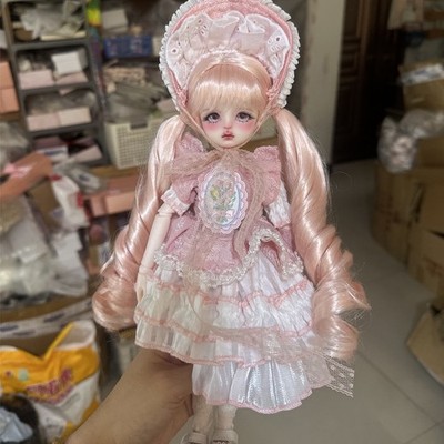 13 inch Height Pretty Girl Doll Toy with Curly Wig Dress Shoes Makeup Lifelike