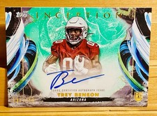 2024 Topps Inception TREY BENSON Rookie Autograph Variation Card Green RC /150. rookie card picture